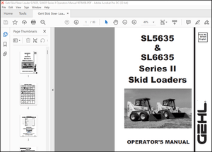 Gehl SL5635 &amp; SL6635 Series II Skid Loaders Operator’s Manual 907845 – PDF DOWNLOAD