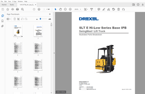 Drexel SLT E Hi-Low Series Base IPB SwingMast Lift Truck Parts Manual 1413776 – PDF DOWNLOAD