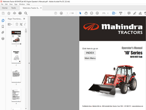 Mahindra Tractor ’10’ Series 6010 HST Cab Operator’s Manual – PDF DOWNLOAD