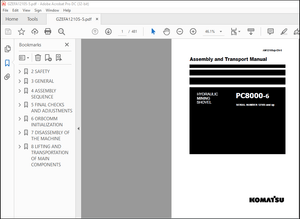 Komatsu HYDRAULIC MINING SHOVEL PC8000-6 Assembly and Transport Manual(AM12105up ) – PDF DOWNLOAD