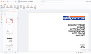 Fiatallis Quick Reference Service Specifications t Machines Supplementary  Service Manual - PDF