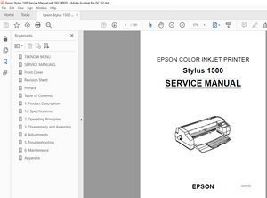 Epson COLOR INKJET PRINTER  Stylus 1500 Service Manual