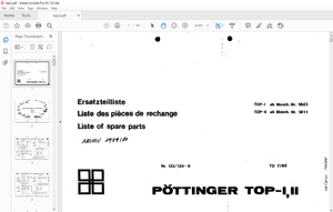 Pottinger Tractor TOP-I II List of spare parts Manual – PDF DOWNLOAD