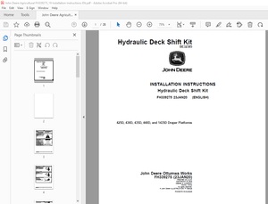 John Deere 425D, 430D, 435D, 440D &amp; 1435D Draper Platforms Instruction Manual - PDF DOWNLOAD