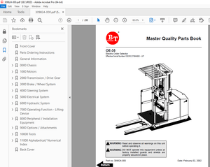 BT Prime Mover OE-35 Electric Order Selector Parts Manual - PDF DOWNLOAD
