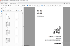 AMMANN ARX 12-2 ARX 16-2 ARX 20-2 KUBOTA D1105-EF07 HASZNÁLATI UTASÍTÁS PDF