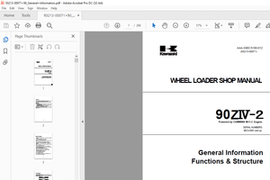 Kawasaki 90ZIV-2 WHEEL LOADER SHOP MANUAL AAA-S90C3V00-012 - PDF DOWNLOAD