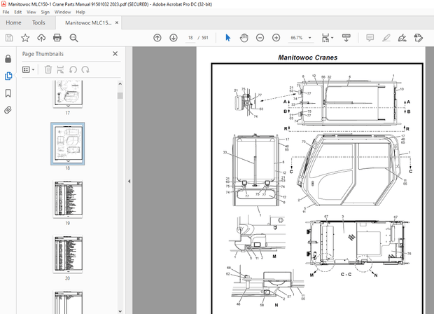 Manitowoc Crane MLC150-1 Parts Manual SN 91501032 – PDF DOWNLOAD
