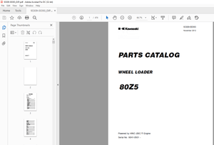 Kawasaki WHEEL LOADER 80Z5 PARTS CATALOG MANUAL 93309-00393  - PDF DOWNLOAD