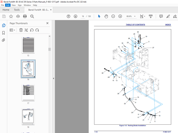 Bendi Landoll B3-30AC/DS Articulated Counterbalance Forklift Parts Manual – PDF DOWNLOAD
