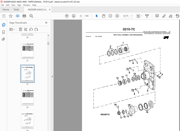 John Deere 640G3/648G3/460D Parts Manual PC9515 - PDF DOWNLOAD