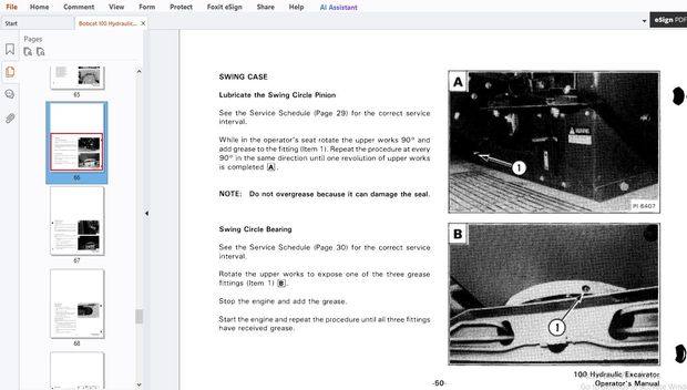 Bobcat 100 Hydraulic Excavator Operator’s Manual SN 12001 &amp; Above - PDF DOWNLOAD