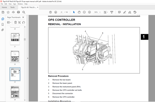 Toyota Forklift 7FGU35-80 7FDU35-80 &amp; 7FGCU35-70 Repair Manual - PDF DOWNLOAD