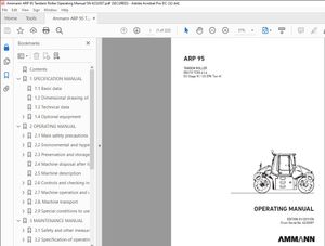 Ammann ARP 95 Deutz TCD3.6 L4 EU Stage IV / US EPA Tier 4f Tandem Roller Operating Manual SN 4232007