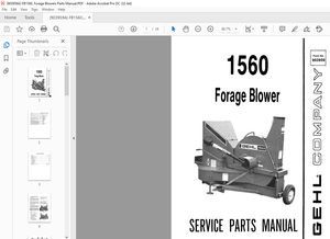 Gehl 1560 Forage Blower Service Parts Manual 903959 – PDF DOWNLOAD