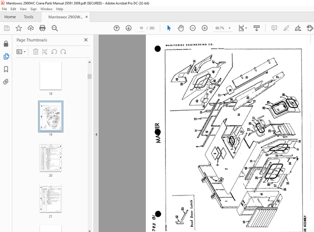 Manitowoc Traditional Crane 2900WC Parts Manual SN 29591 – PDF DOWNLOAD