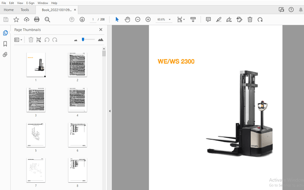 Crown Forklift WE WS 2000 Walkie Stacker Service Manual – PDF DOWNLOAD