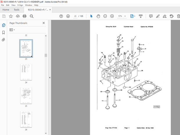 Kawasaki Cummins N14-C Wheel Loader For 95ZIV 95ZIV-2 Engine Parts Manual - PDF DOWNLOAD