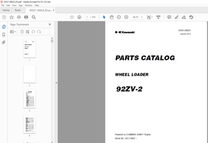 KAwasaki WHEEL LOADER 92ZV-2 PARTS CATALOG MANUAL 93321-00023 - PDF DOWNLOAD