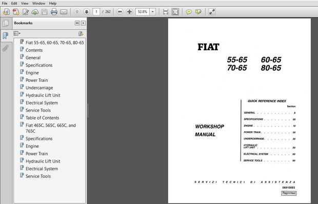 New Holland Fiat 55-65 60-65 70-65 80-65 Service Repair Manual (06910093) New Holland Fiat 55-65