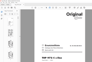 Pottinger Tractor TOP 972 C s-line Spare parts list Manual – PDF DOWNLOAD