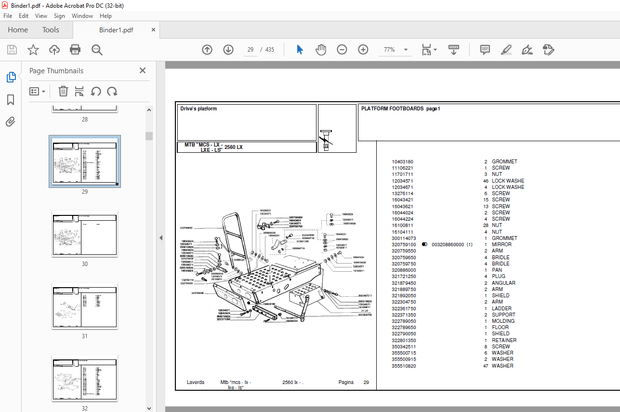 Laverda 2560 LX Agricultural Tractor Parts Manual – PDF DOWNLOAD