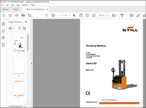 STILL STED forklift Alarms list EGV14-16 Workshop Manual – PDF DOWNLOAD