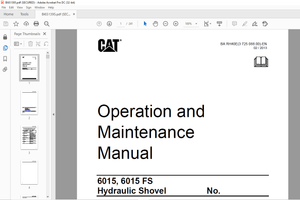 Cat 6015, 6015 FS Hydraulic Excavator Operation and Maintenance Manual BI651395  – PDF DOWNLOAD