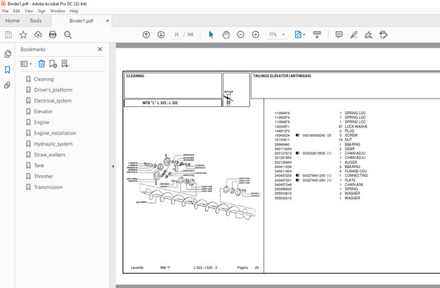 Laverda L523 L525 Agricultural Tractor Parts Manual – PDF DOWNLOAD 
