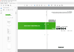 Sakai Vibrating Roller SW504 OPERATING &amp; MAINTENANCE Manual - PDF DOWNLOAD