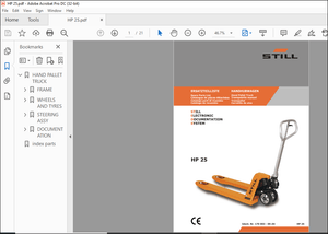 STILL HAND PALLET TRUCK HP25 Spare Parts Catalogue Manual – PDF DOWNLOAD