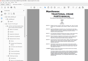 Manitowoc Traditional Crane 4000w Parts Manual SN 40496 – PDF DOWNLOAD