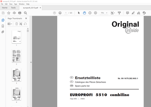 Pottinger Tractor EUROPROFI 5510 combiline Spare Parts Manual – PDF DOWNLOAD