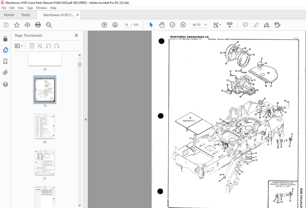 Manitowoc Traditional Crane 4100 Parts Manual 41644 – PDF DOWNLOAD