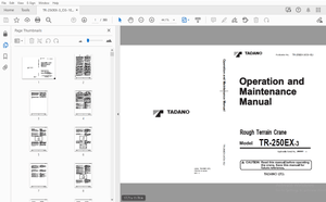 Tadano TR-250EX-3 Rough Terrain Crane Operation &amp; Maintenance Manual – PDF