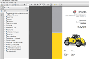 Kramer Telehandler 5509 Spare Parts List Manual  PDF DOWNLOAD