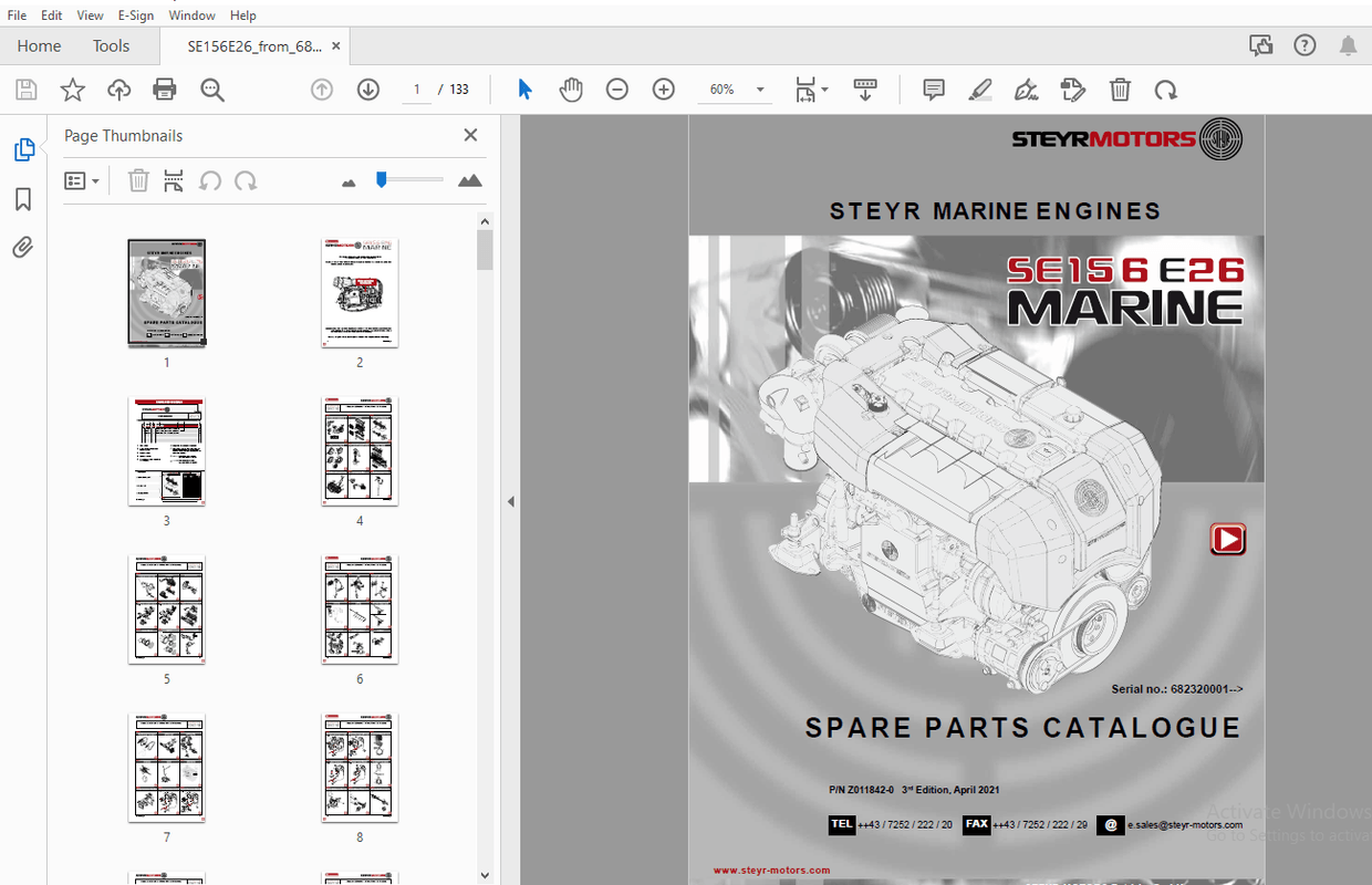 Steyr SE156E26 Marine Engines Parts Manual_682320001 – PDF DOWNLOAD