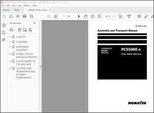 Komatsu HYDRAULIC MINING SHOVEL PC5500E-6 Assembly and Transport Manual(AM15028E up) – PDF DOWNLOAD