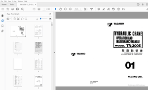 Tadano TR-300E Hydraulic Crane Operation &amp; Maintenance Manual – PDF