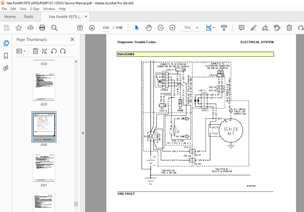 Yale Forklift F878 (GPGLPGDP135-155VX) Service Manual – PDF DOWNLOAD