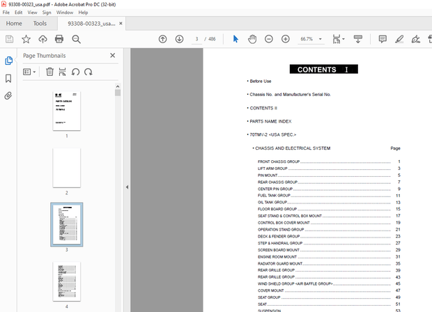 Kawasaki 70TMV-2 WHEEL LOADER Parts MANUAL 93308-00323 - PDF DOWNLOAD
