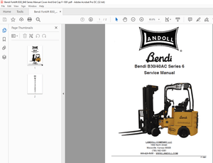 Bendi Landoll Forklift B30/40AC Series 6 Service Manual F-1081 – PDF DOWNLOAD