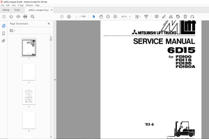 Mitsubishi Forklift Truck 6D15 FD100 FD115 FD135 FD150A Service Manual - PDF DOWNLOAD