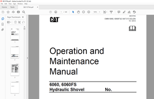 Cat 6060, 6060FS Hydraulic Shovel Operation and Maintenance Manual BI015764 – PDF DOWNLOAD