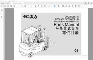 EP CPD30/35L1-S CPDLA CPD30/35L1-B Electric Four-wheel Forklift Parts Manual – PDF DOWNLOAD