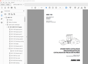 Ammann ARS 110 Single Drum Roller Parts Catalogue Manual 3010627 PDF