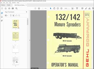 Gehl Manure Spreader MS132, MS142 Operators Manual 903718A – PDF DOWNLOAD