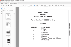 AGCO NA Tractor 8816 8824 Planter Repair Time Schedule Manual 79033206A – PDF DOWNLOAD