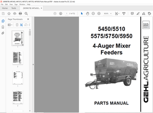 Gehl MF5450 5510 5575 5750 5950 4-Auger Mixer Feeders Parts Manual(909907B) – PDF DOWNLOAD