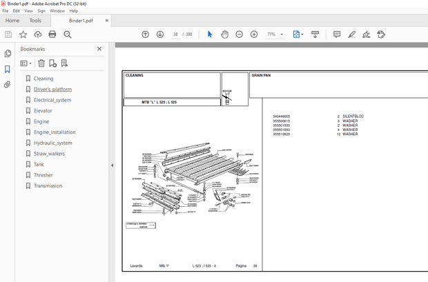 Laverda L523 L525 Agricultural Tractor Parts Manual – PDF DOWNLOAD 